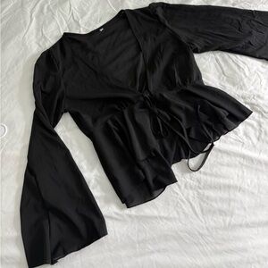 Elegant Black Wrap Top